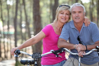 Couple biking clipart