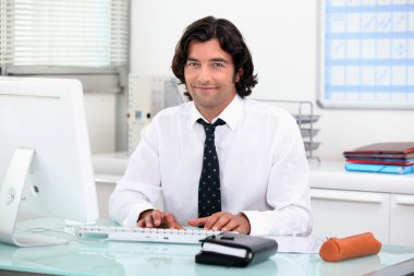 Black man in office clipart