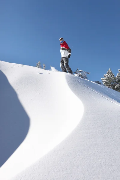 Pist üzerinde Snowboarder — Stok fotoğraf