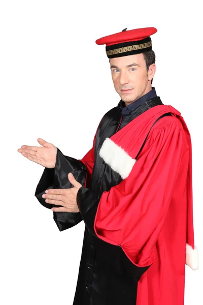 Muž na sobě klobouk a plášť — Stock fotografie