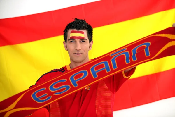 Avid Spain fan — Stock Photo, Image