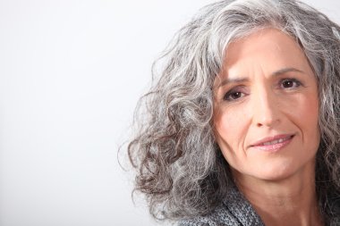 Portrait of woman with gray hair clipart