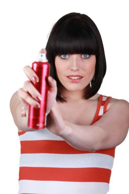 Brunette with spray clipart