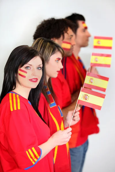 Spanish soccer fans — Stock Photo, Image