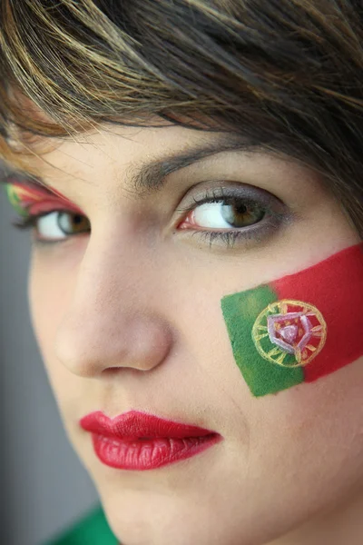Attractive Portugal supporter — Stock Photo, Image