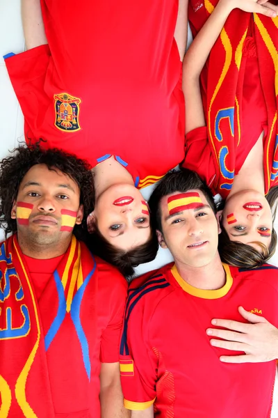 Spanish football fans — Stock Photo, Image