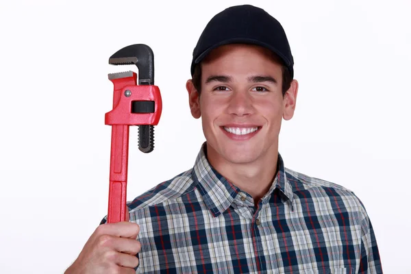 Happy plumber — Stock Photo, Image