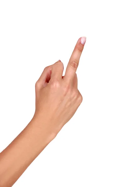 Mão apontando dedo — Fotografia de Stock