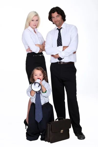 Businessman and his smart family — Stock Photo, Image
