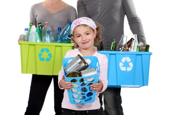 Familjen återvinning — Stockfoto