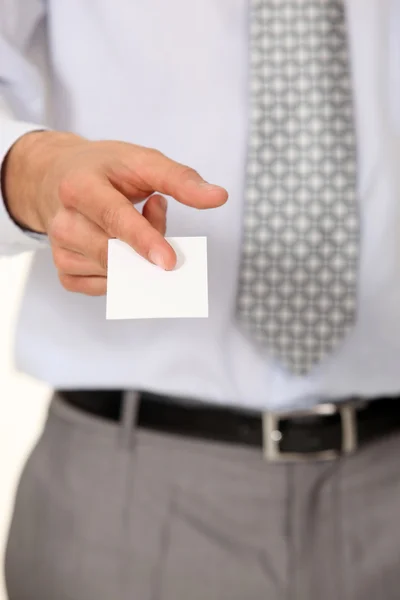 Executive with a blank businesscard — Stock Photo, Image