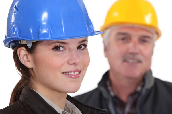Young architect with senior builder — Stock Photo, Image