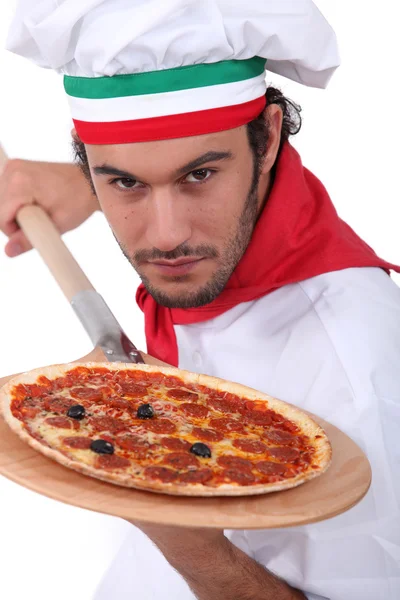 Chef de pizza — Fotografia de Stock