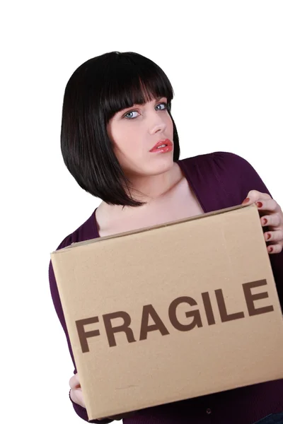 Unhappy woman on moving day — Stock Photo, Image