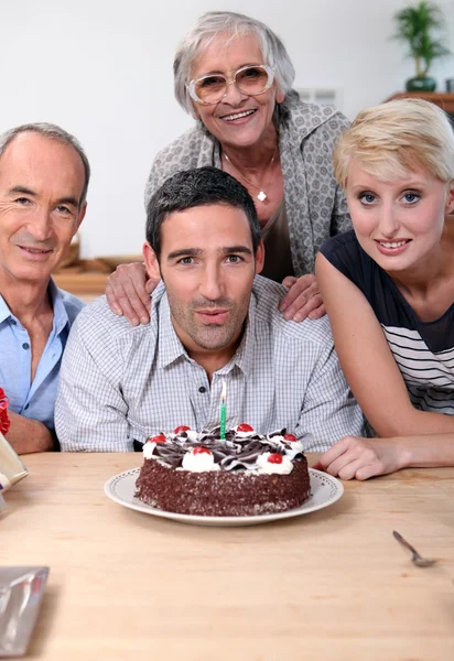 Family celebrating birthday — Stock Photo, Image