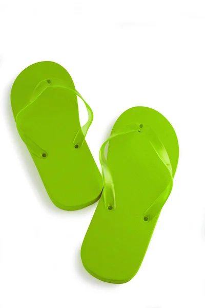 Ljusa gröna flip-flops — Stockfoto