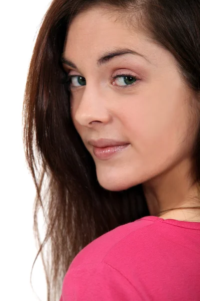 Portret ładny brunetka — Zdjęcie stockowe