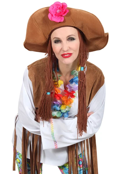 Donna vestita da hippy — Foto Stock