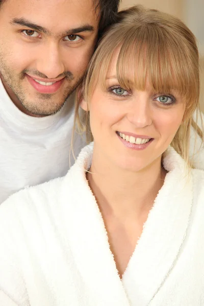 Portrait of couple in the morning — Stock Photo, Image