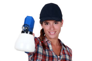 Decorator with a spraypaint gun clipart