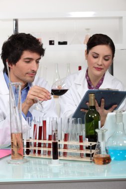 Analysis laboratory of wines clipart