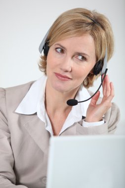 Woman in her workplace clipart