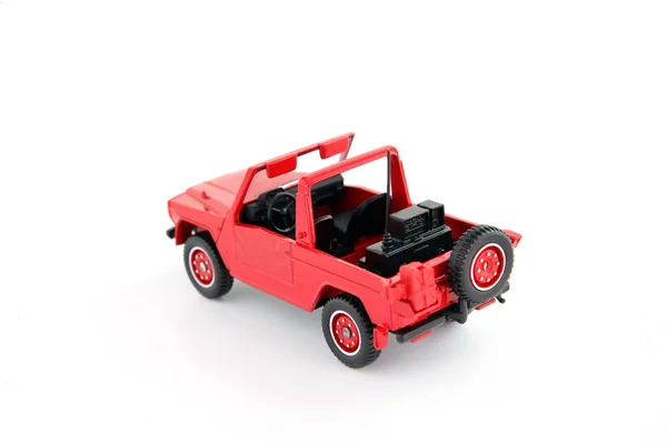 Maßstabsgetreues Modell des roten Straßenfahrzeugs — Stockfoto