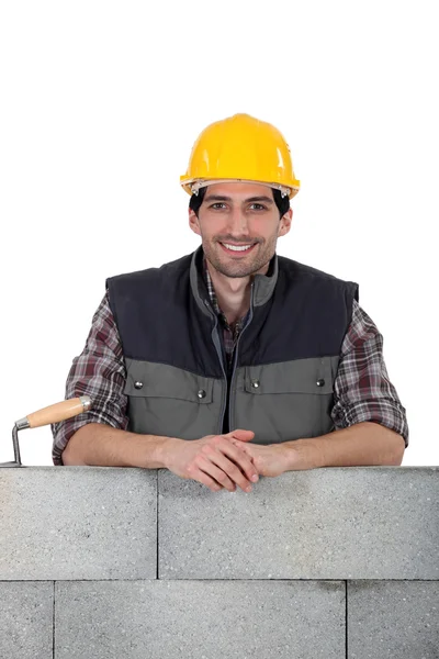Portrait of handsome bricklayer — Stock Photo, Image