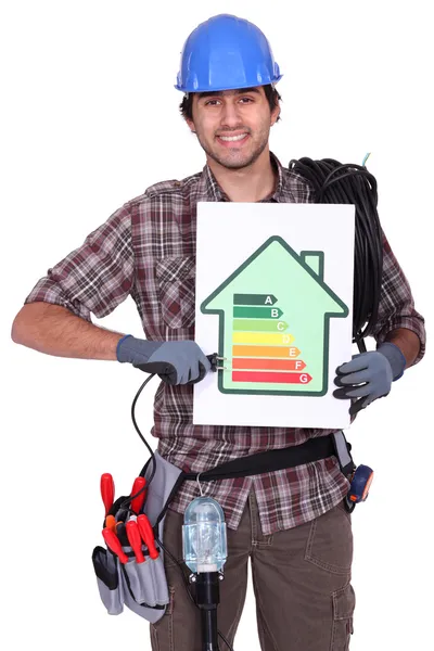 Smiling electrician — Stock Photo, Image