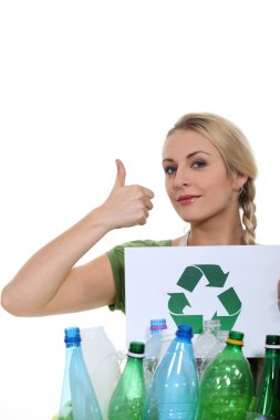 Recycling plastic bottles clipart