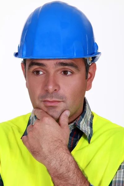 A worried tradesman — Stock Photo, Image