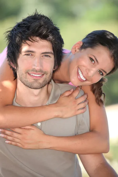 Couple in love outdoors — Stock Photo, Image