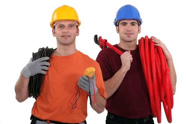 Electrician and plumber — Stock Photo, Image