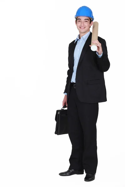 Young real estate businessman posing — Stock Photo, Image