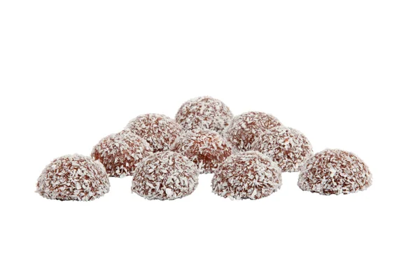Chocolates covered in coconut — Stock Photo, Image
