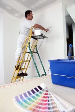 Decorator painting base coat clipart