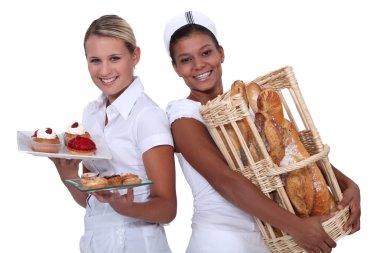 Two bakery workers clipart