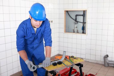 Installation of plumbing clipart