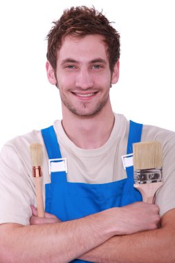 Professional painter smiling clipart