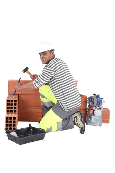 Portrait of a bricklayer — Stock Photo, Image