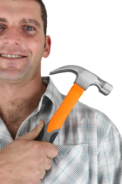 Homem com um martelo — Fotografia de Stock