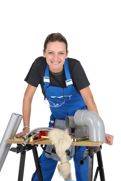 Female plumber — Stock Photo, Image