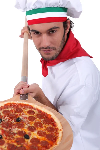 Chef de pizza italiano — Fotografia de Stock