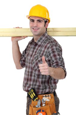 Carpenter giving the go ahead clipart