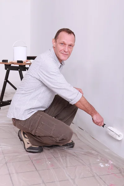 Painter with roller — Stock Photo, Image