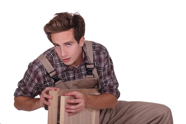 Portrait of young cabinetmaker — Stock Photo, Image