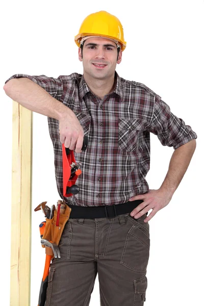Kendine güvenen marangoz — Stok fotoğraf