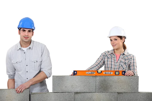 A team of bricklayers — Stock Photo, Image