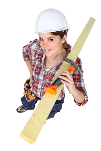 High-angle shot of a carpenter — Stock Photo, Image