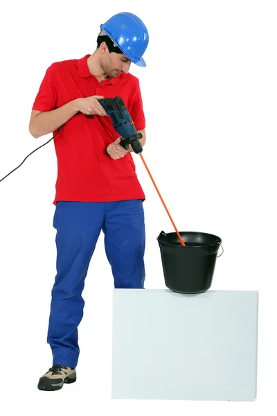 Man with drill — Stock Photo, Image